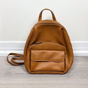 The Stone Reaction Womens Faux Leather Mini Backpack Tan Bag